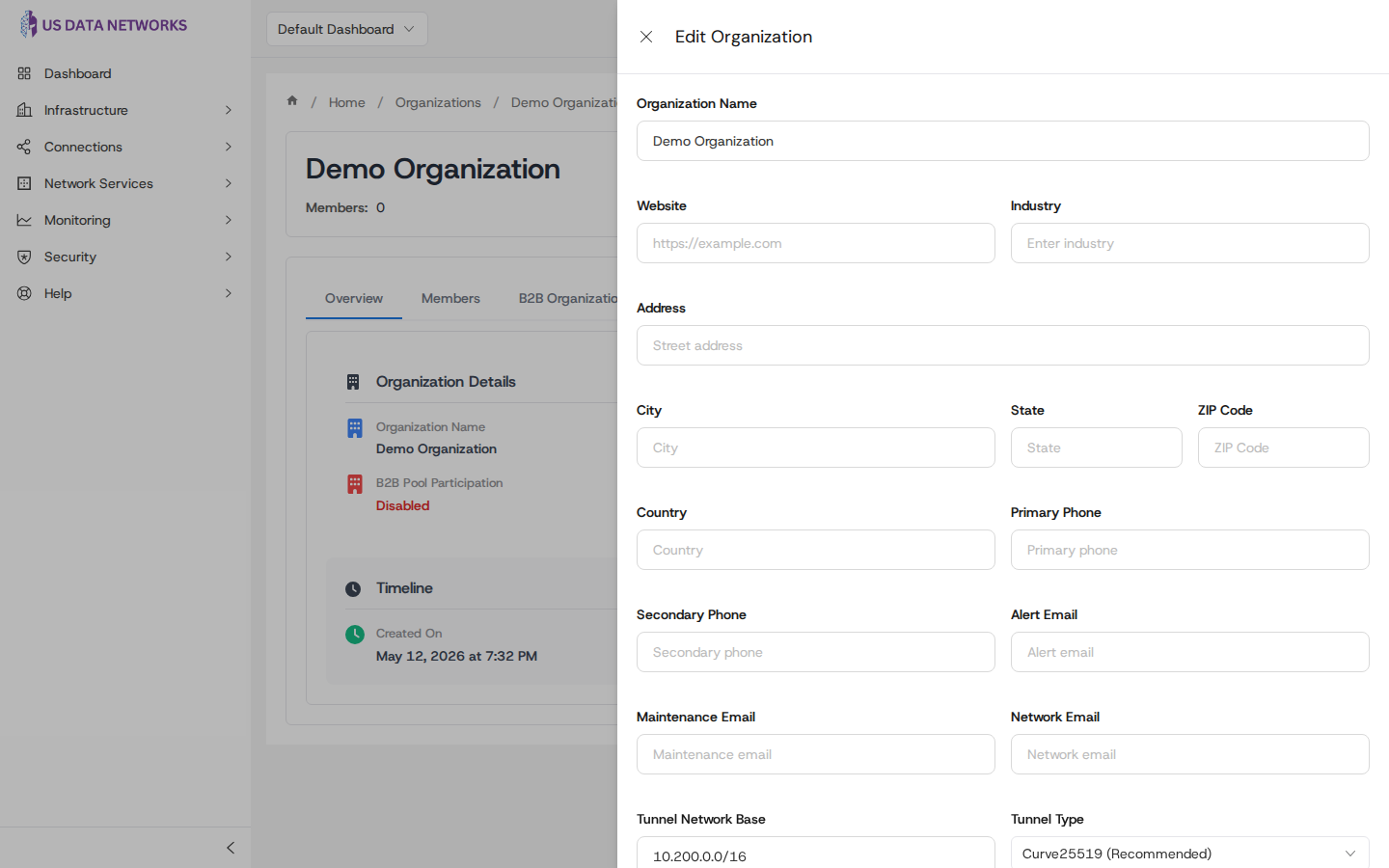 Edit Organization