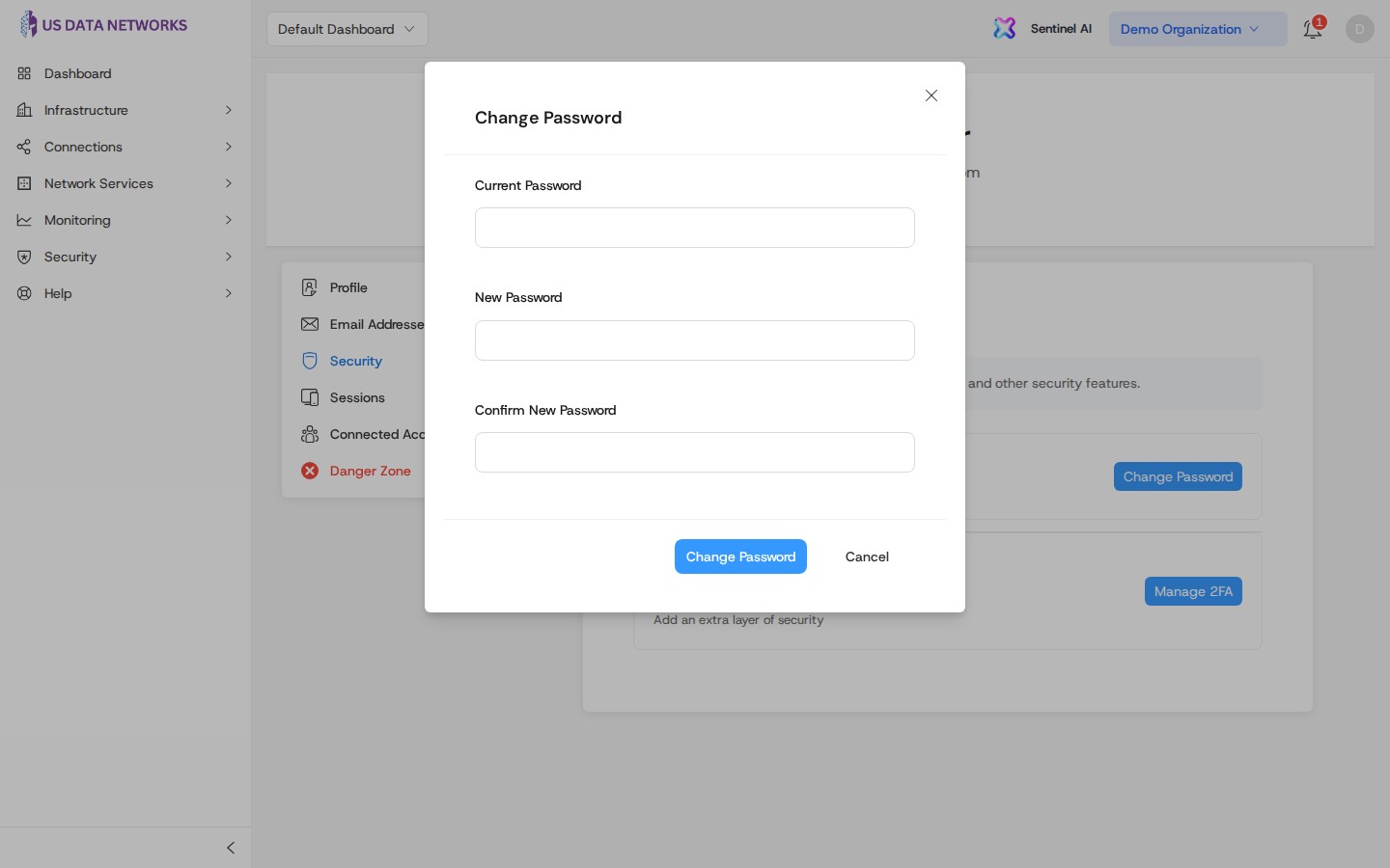 Change password dialog