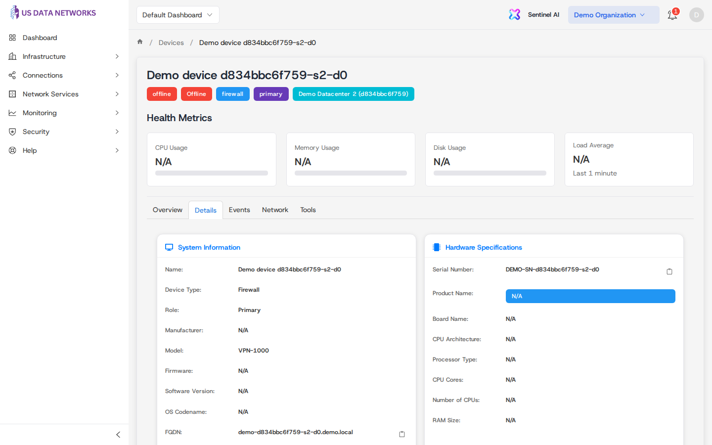 Device detail — Details tab