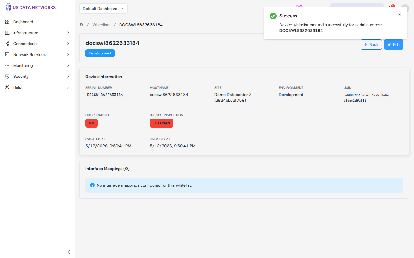 Whitelist detail