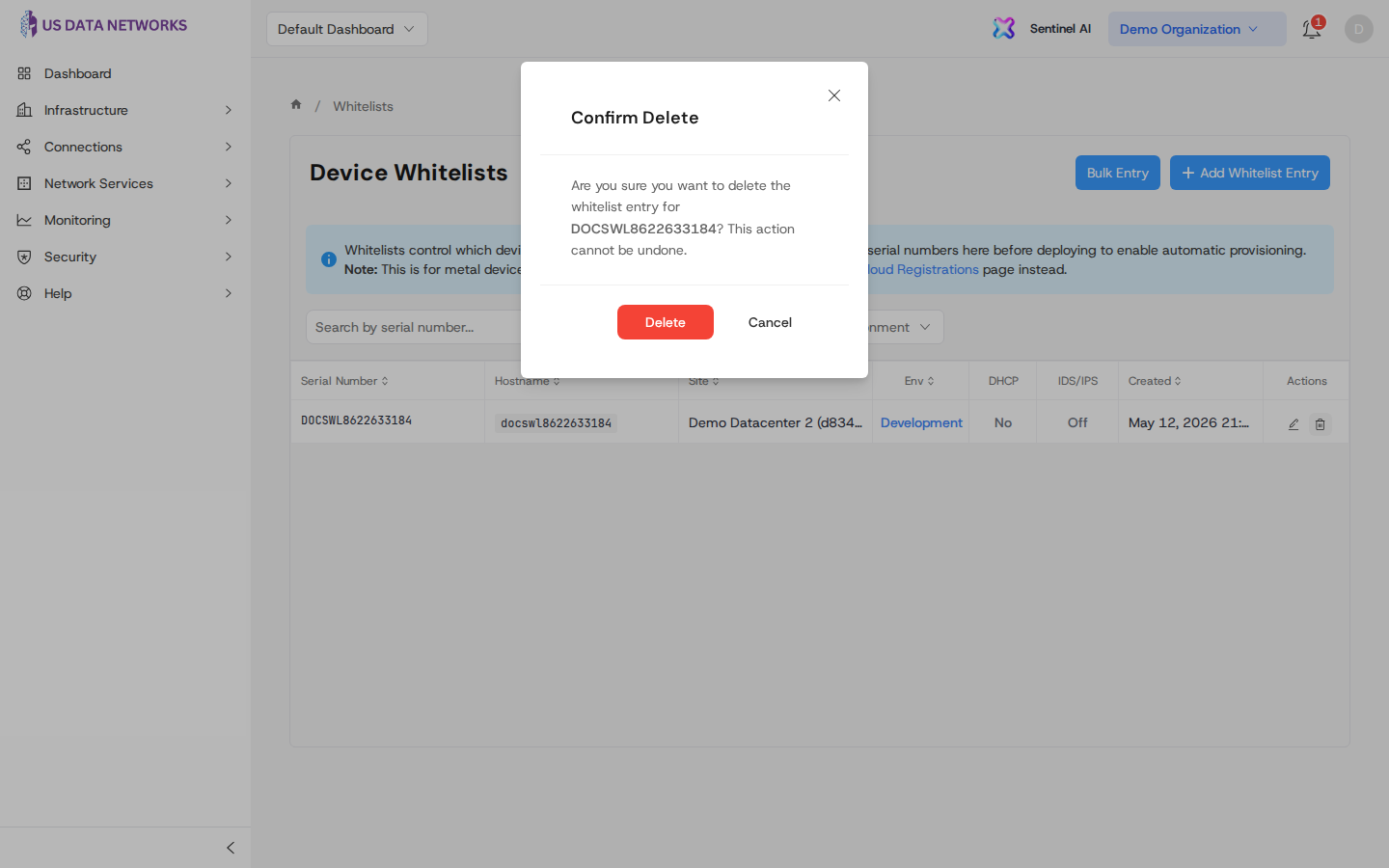 Delete whitelist confirmation